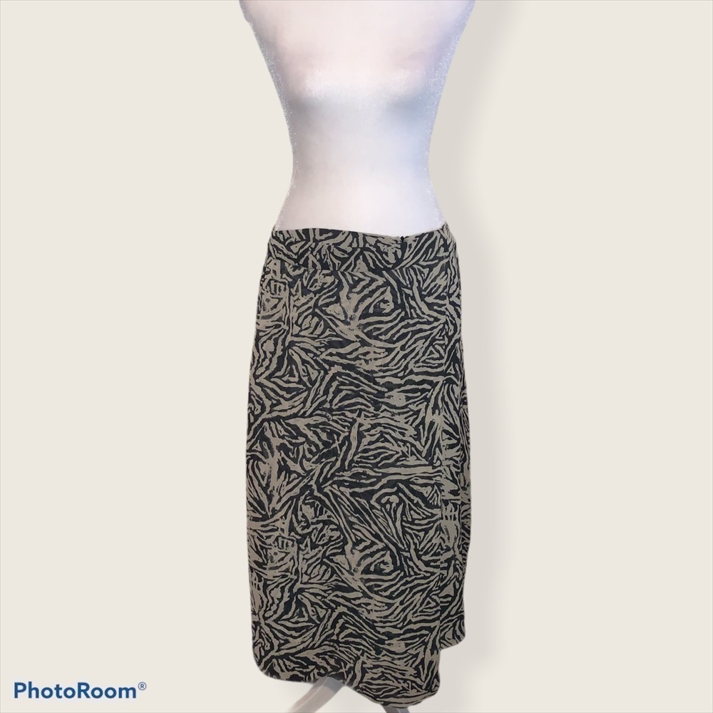 Final Sale Rachel Rachel Roy Zebra Print Wide Leg Crop Pants Flax Black Size 10